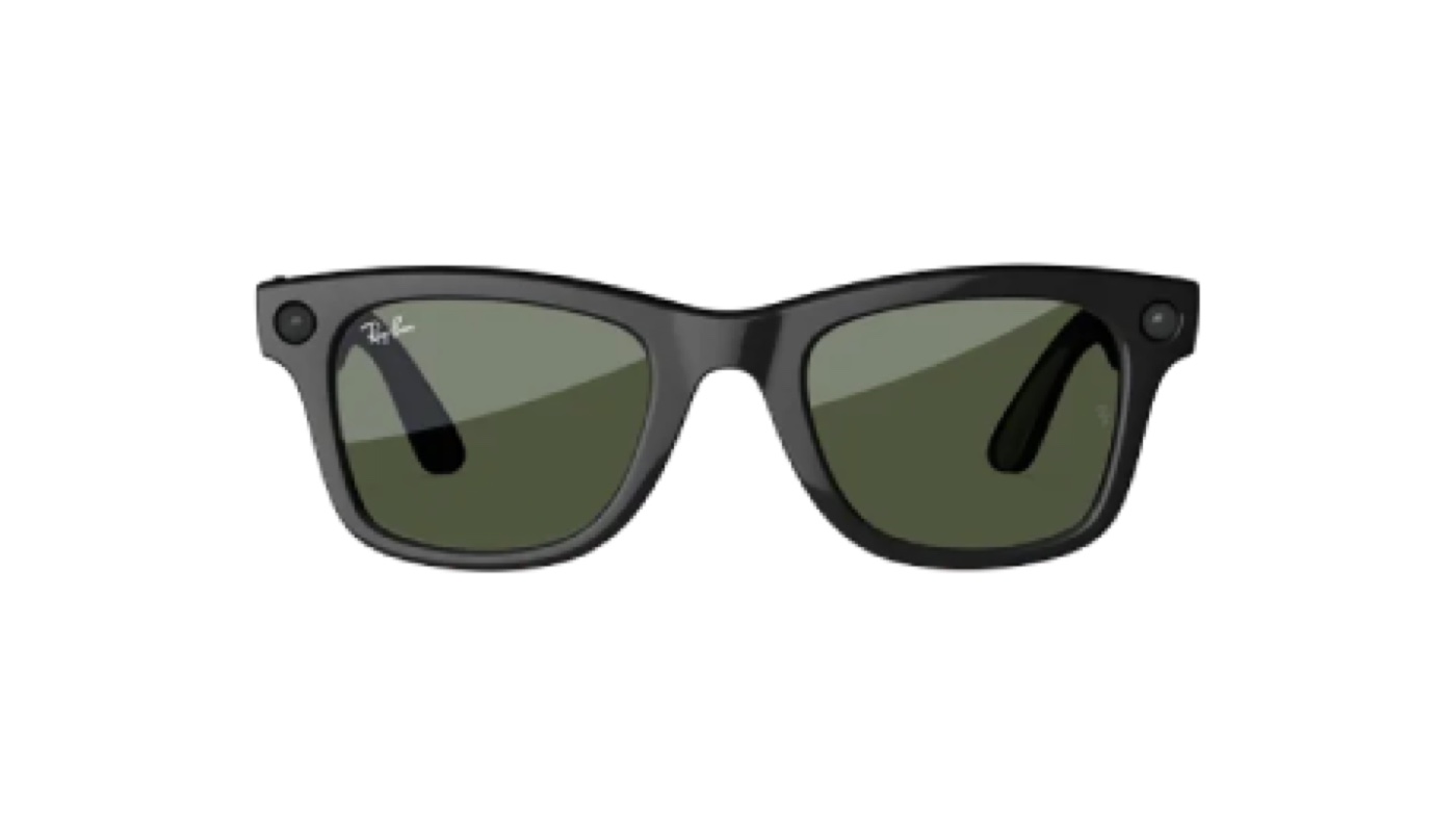 Lunettes connectées Ray-Ban Meta en monture Wayfarer noire vues de face