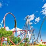 Les montagnes russes de PortAventura Park vues depuis la zone China